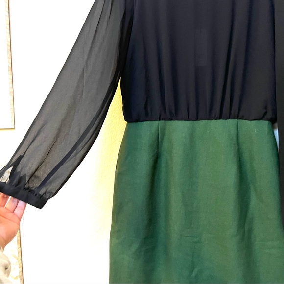 W118 by Walter Baker Black Green HAZEL Wool Dress G-13 - Picture 3 of 12